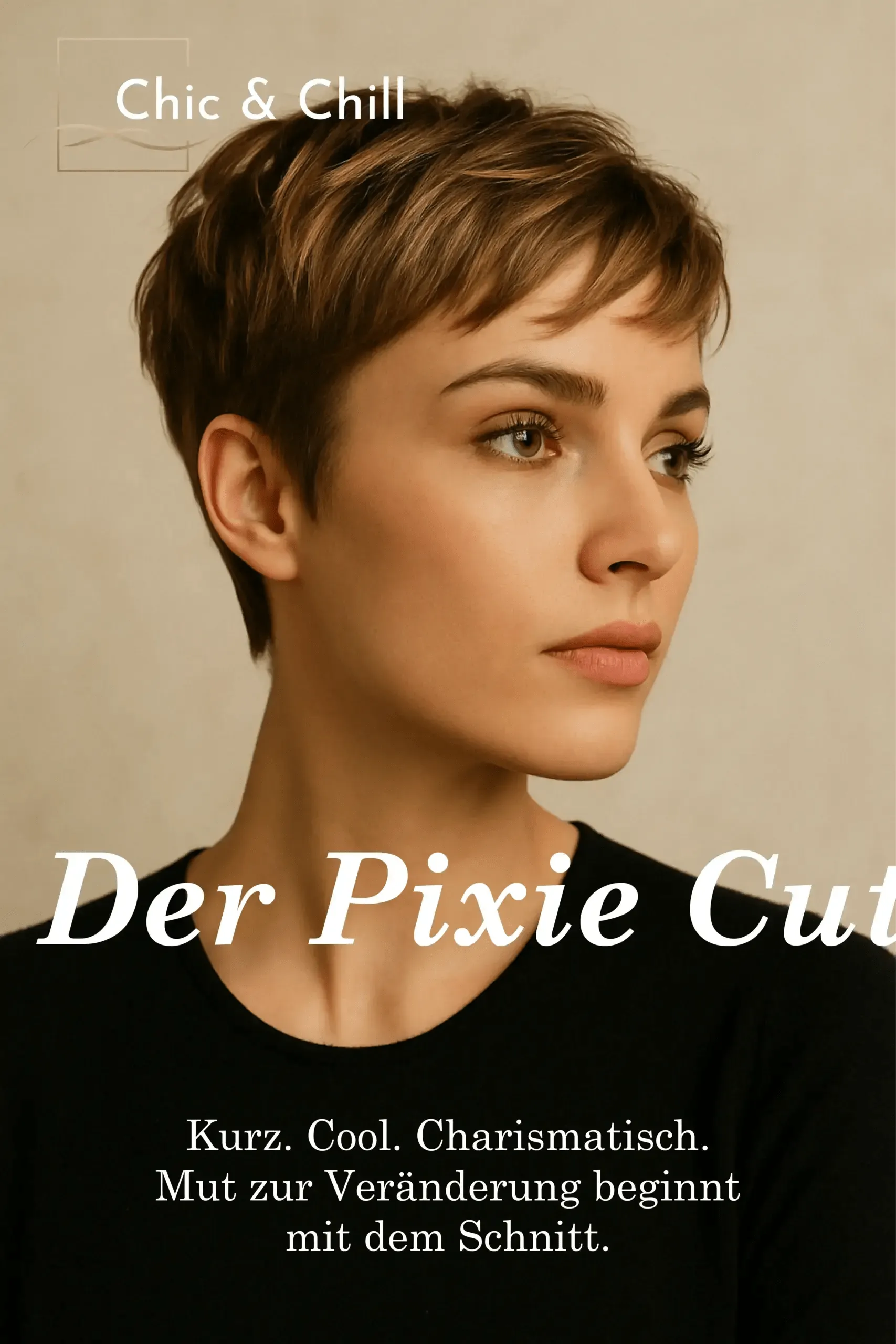 Moderner Pixie Cut bei Chic & Chill – kurz, frech und elegant geschnitten.